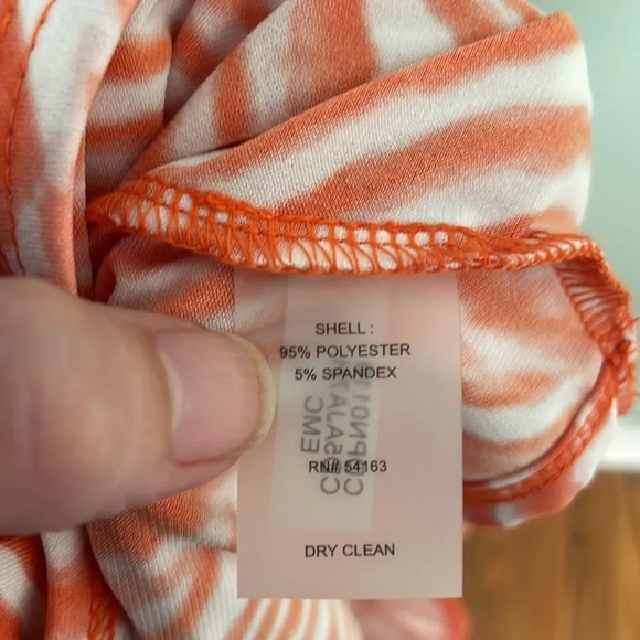 CALVIN Klein Drawstring Sleeveless Jumpsuit Orange size 8 NWT zebra print - Picture 8 of 9